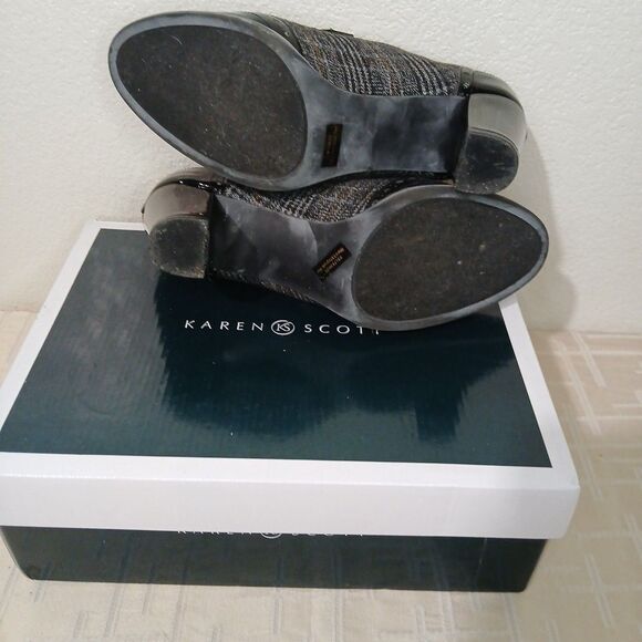 Karen Scott Womens Black Wingtip Plaid Kaydan Shoe Size 8 New In Box - Picture 6 of 7